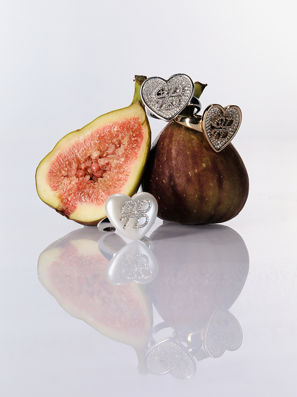 ODTD Copper-Plated White Gold Heart Logo Earrings