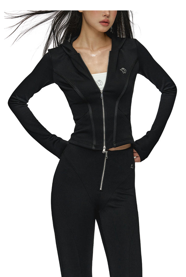 Double-Zip Hooded Yoga Top- NAWs