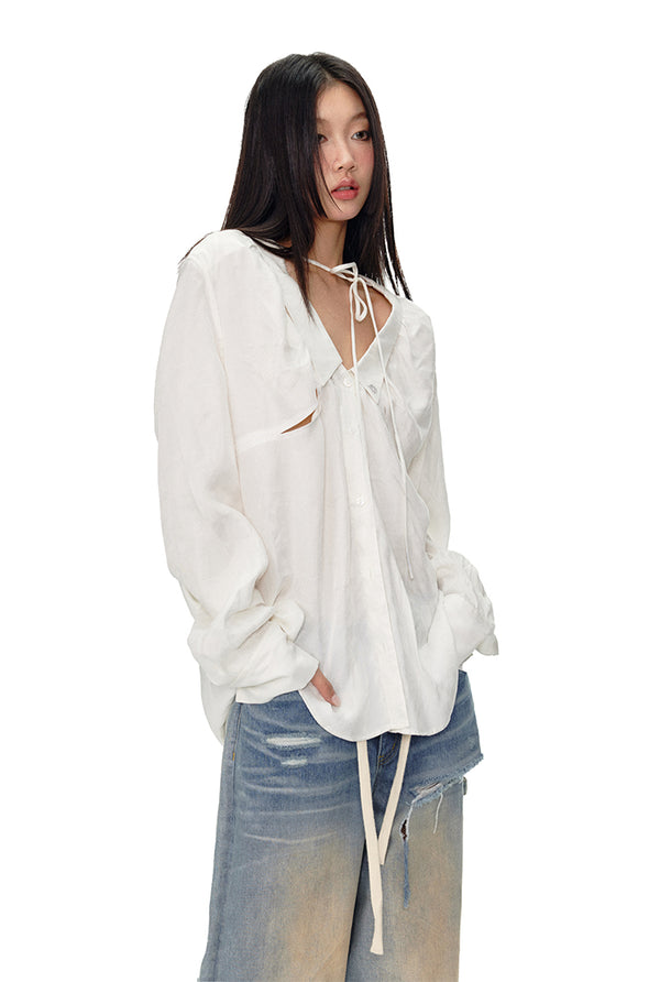 Loose Hollow Low-Neck Shirt- NAWs