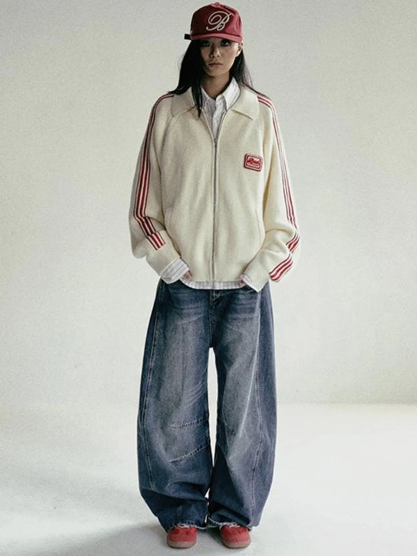 Baddie Style Zip-Up Knit Cardigan