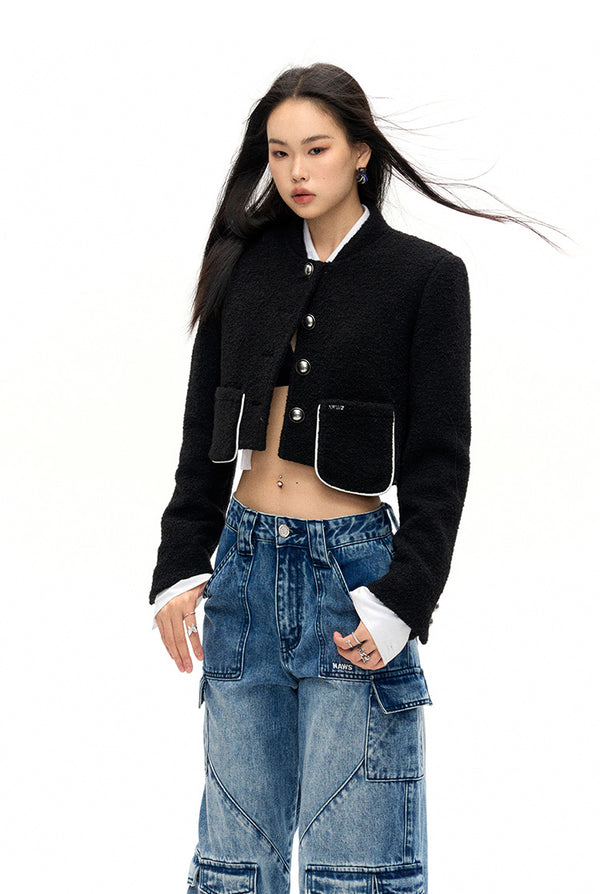 Silver Button Woolen coat- NAWs