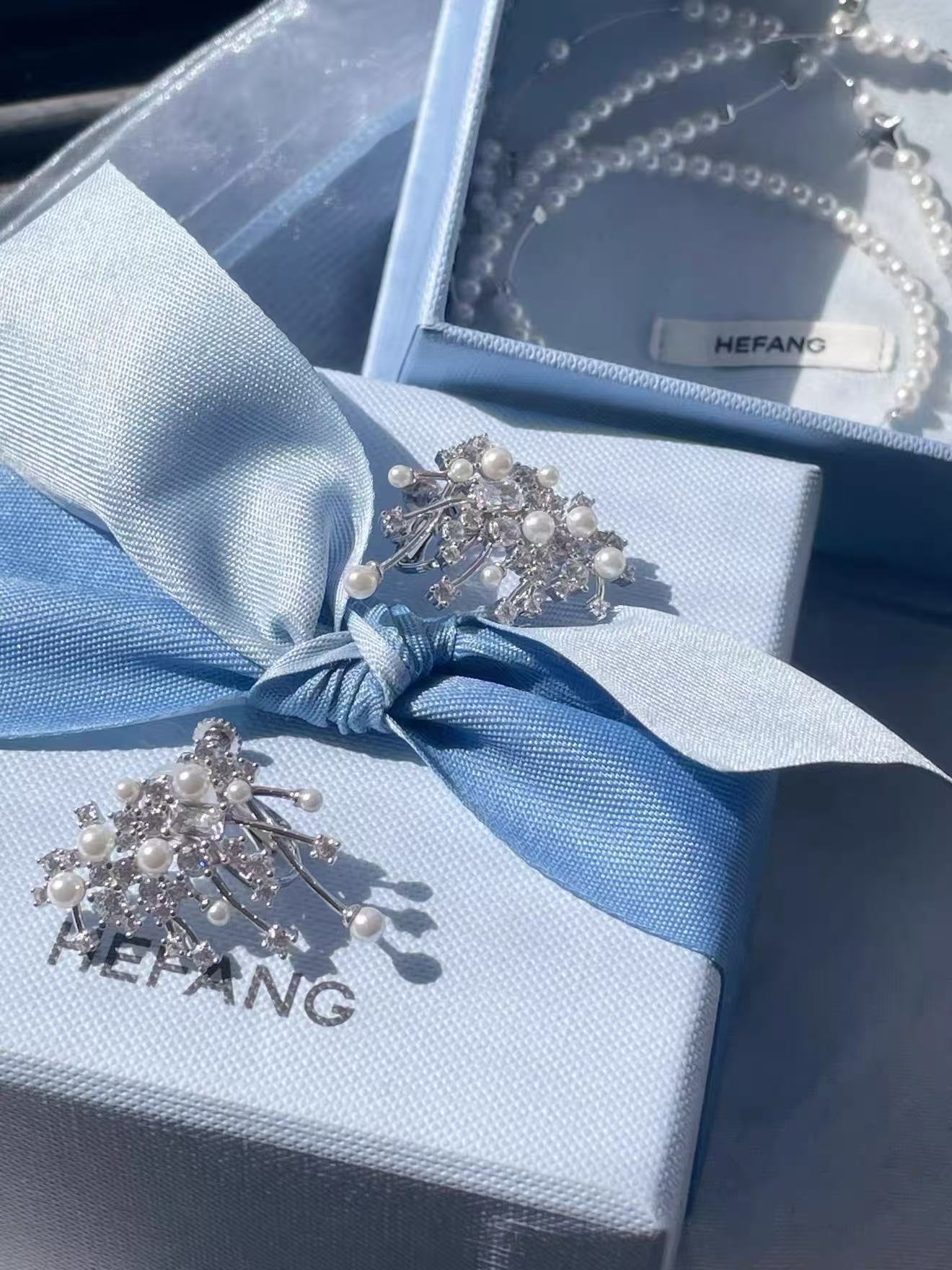 Hefang Sparkling Nebula Earrings (earrings/clip-on)