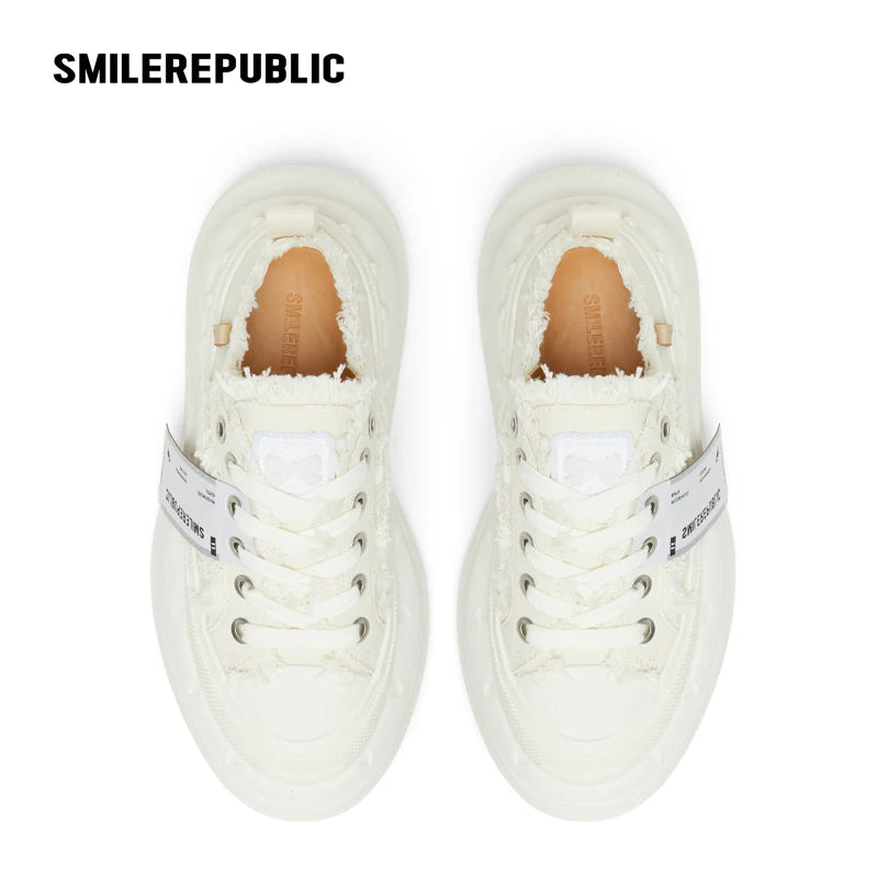 2.0 Smile Queen White Thick Sole Low Top Sneaker