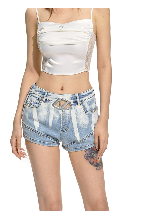 Gradient Tie-Dye Slim-Fit Denim Shorts- NAWs