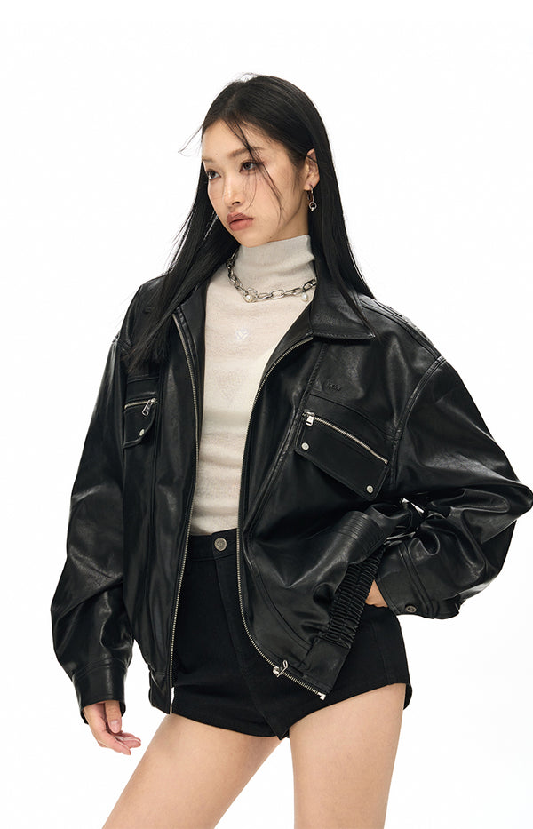 Vintage Silhouette Lapel Biker Jacket - NAWs