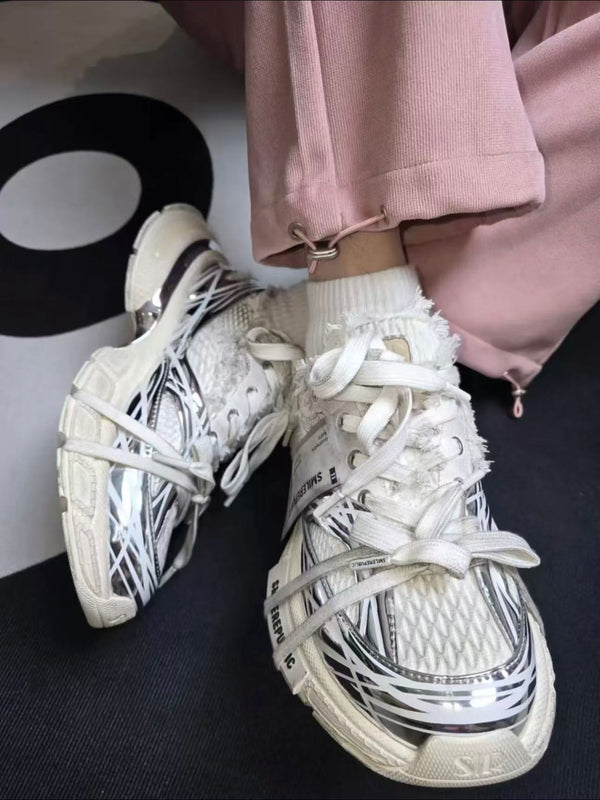 Skyline XXXS Silver Mesh Sneakers — Dirty Edition