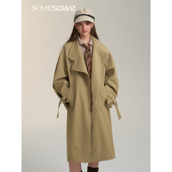 SomeSowe Khaki Vintage Patchwork Casual Coat
