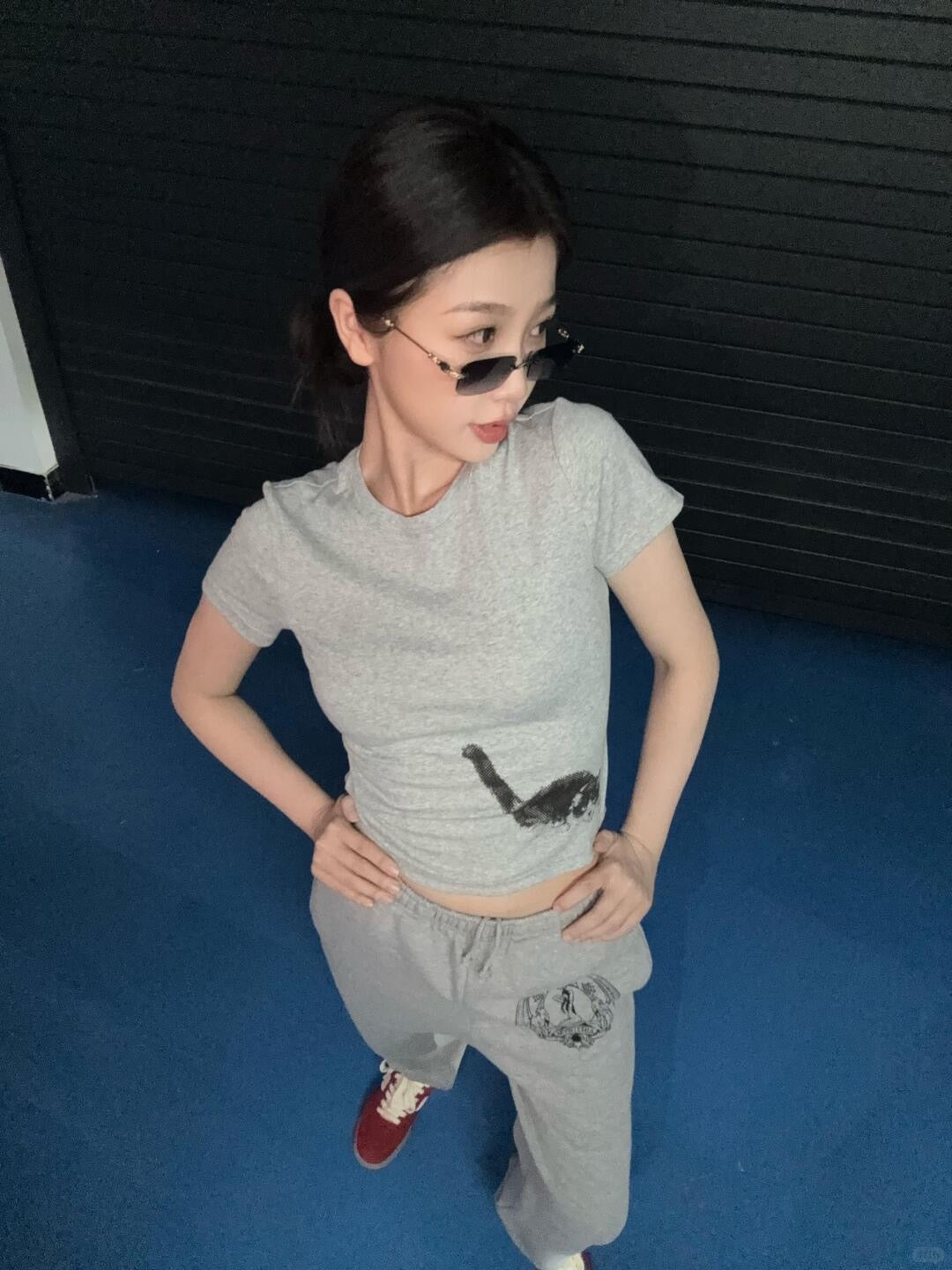 Fitted Kitten Print T-Shirt