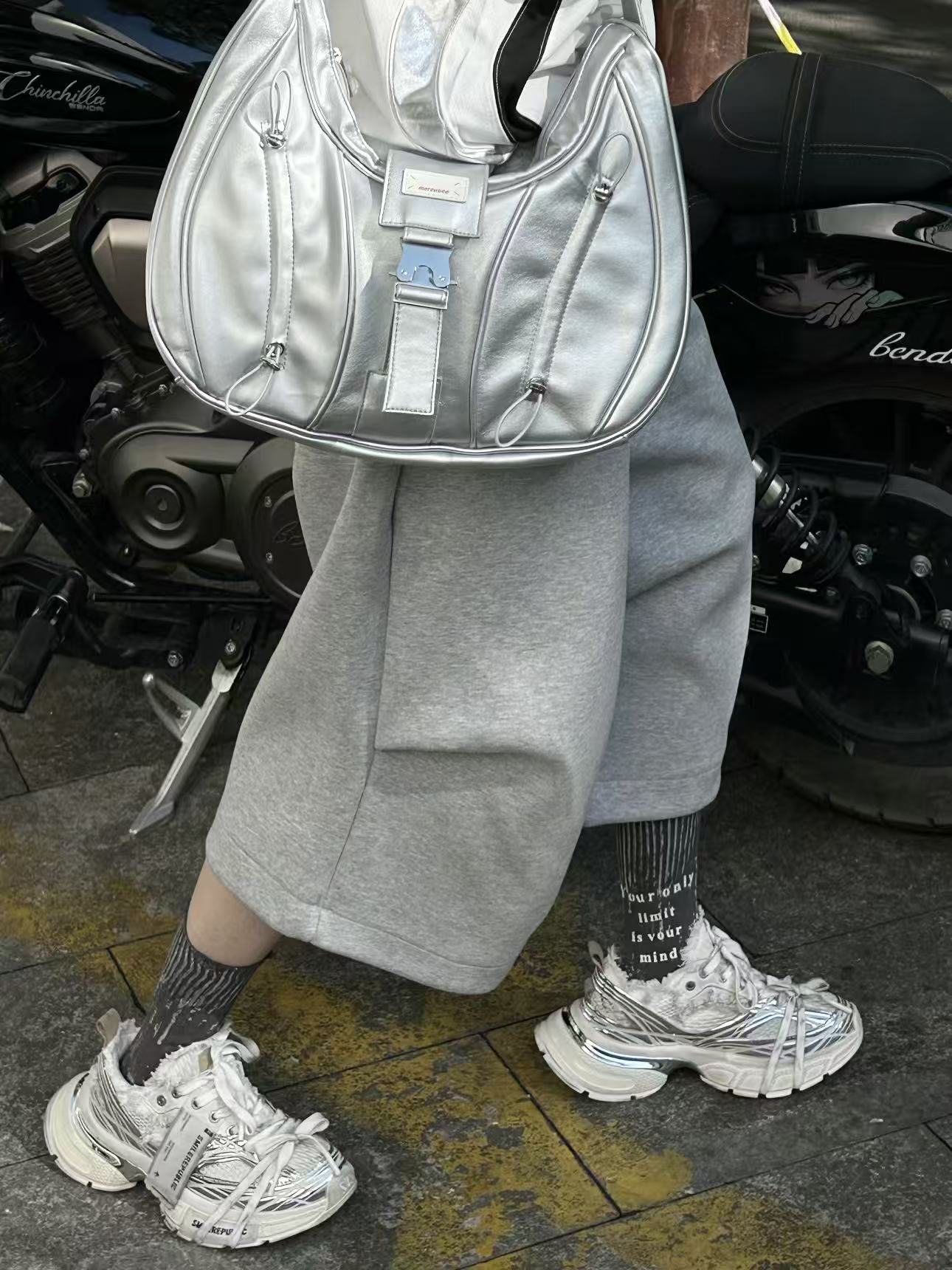 Skyline XXXS Silver Mesh Sneakers — Dirty Edition