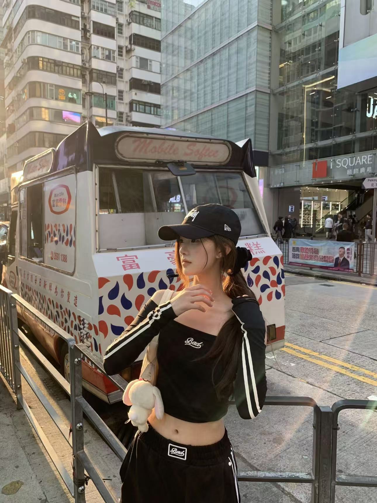 Retro Off-Shoulder Double Stripe Crop Top