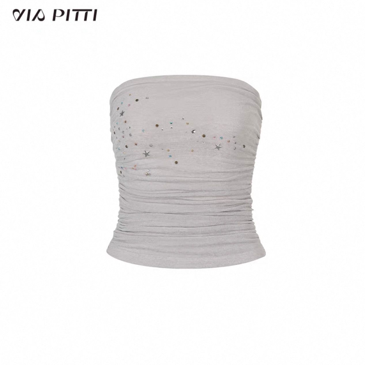 Star Beaded Ruched Acetate Bustier