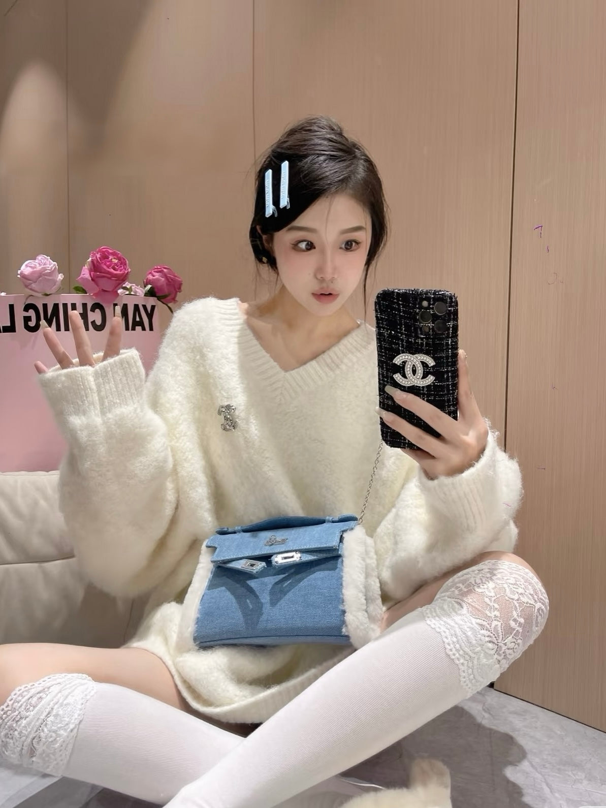 Denim Teddy Kelly Bag