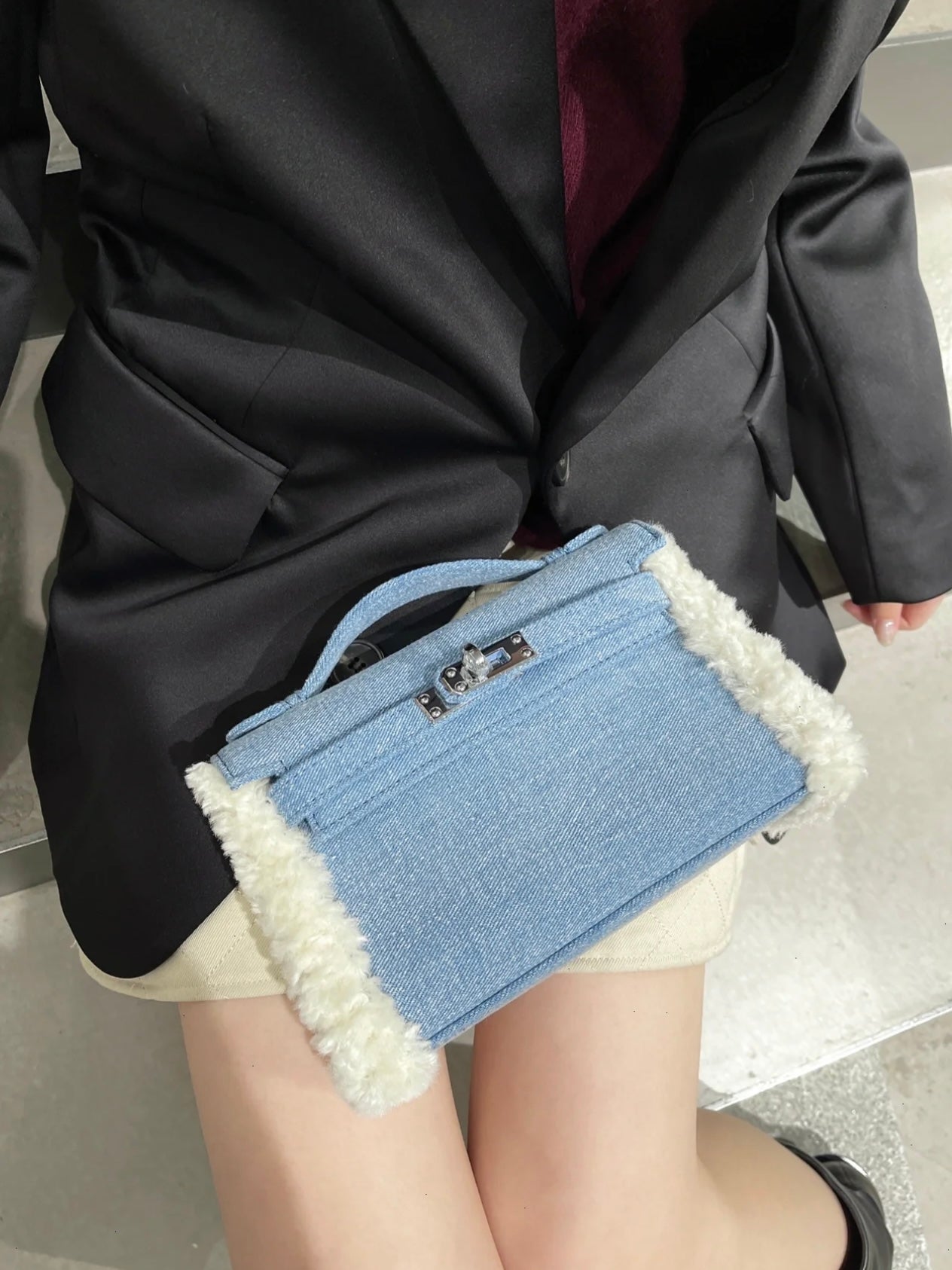Denim Teddy Kelly Bag