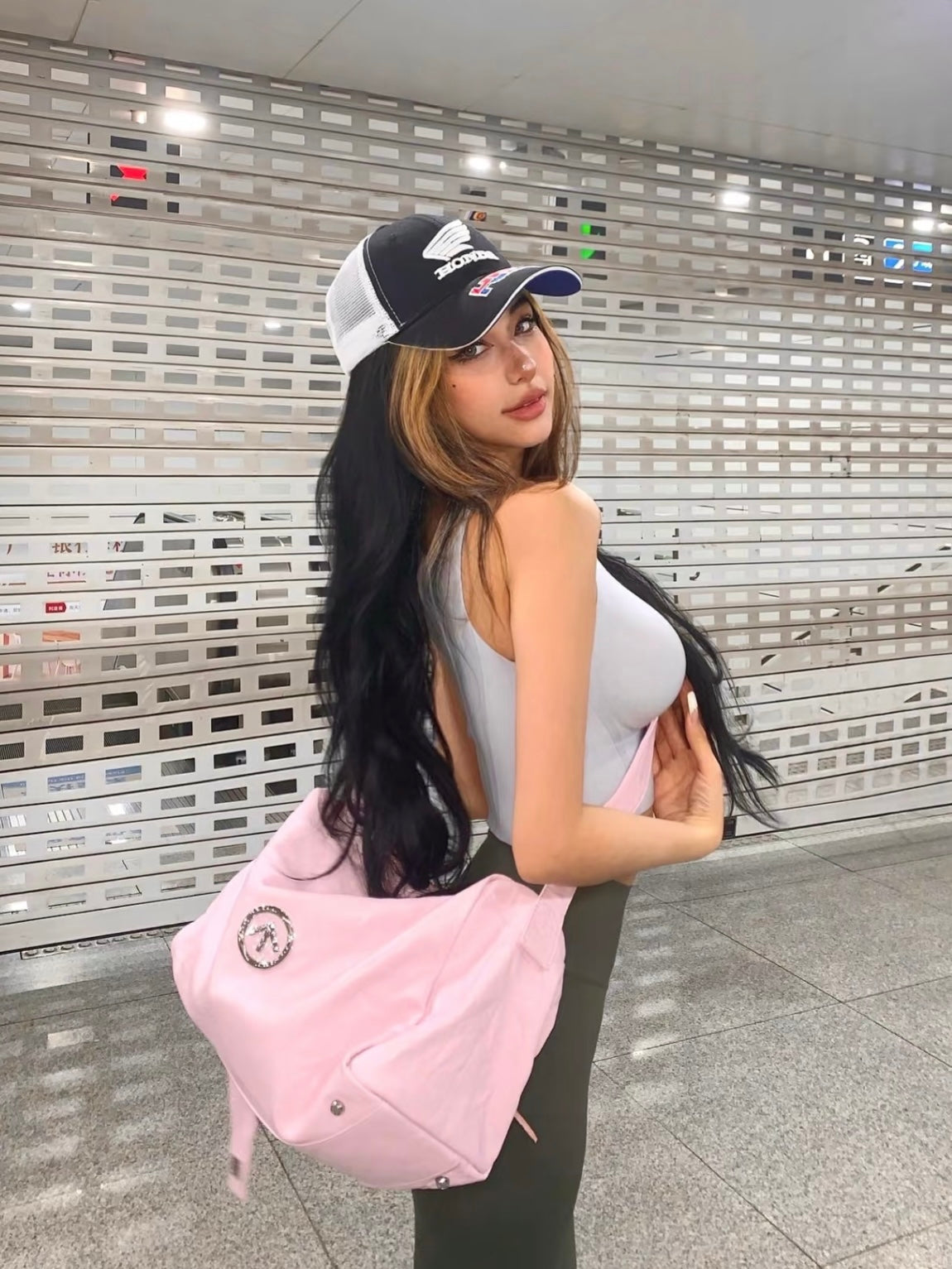 Pink Stone Bag - Medium