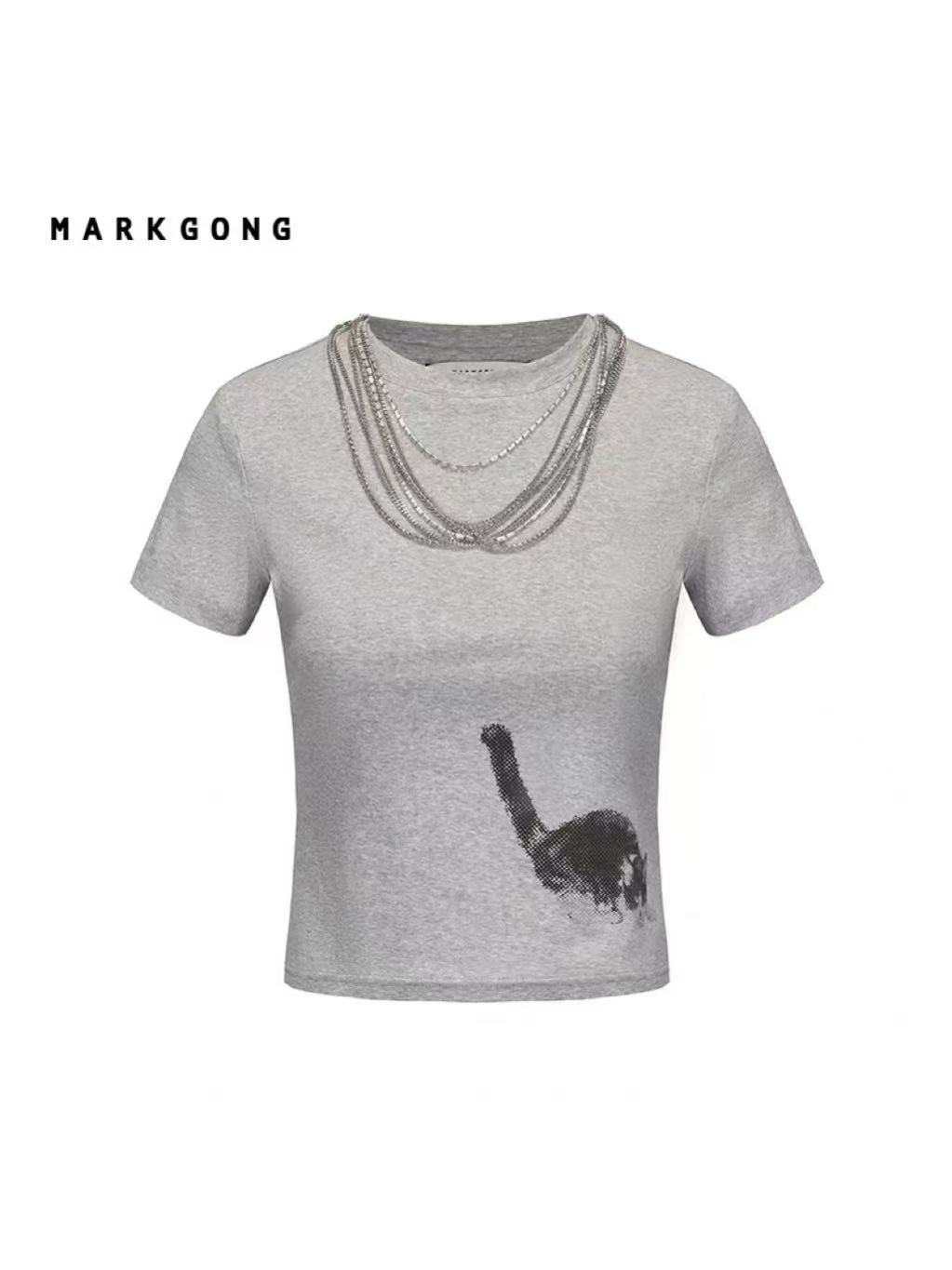 Fitted Kitten Print T-Shirt