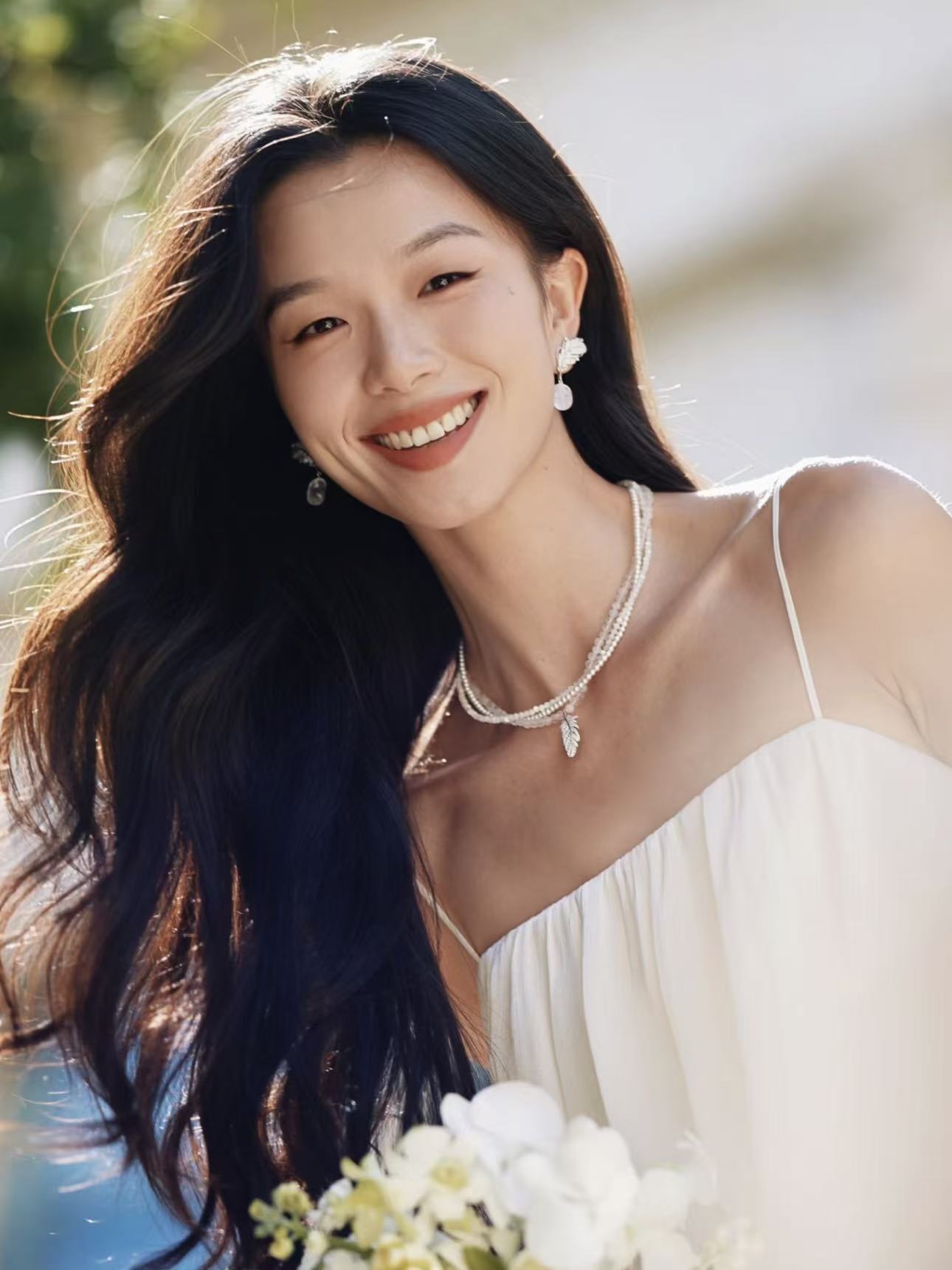 Hefang Moonlight Feather Necklace & Earrings