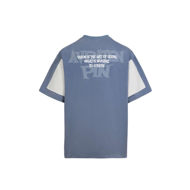 Aventen Pin Fake-2-Piece Logo Patch Tee Blue - Mores Studio