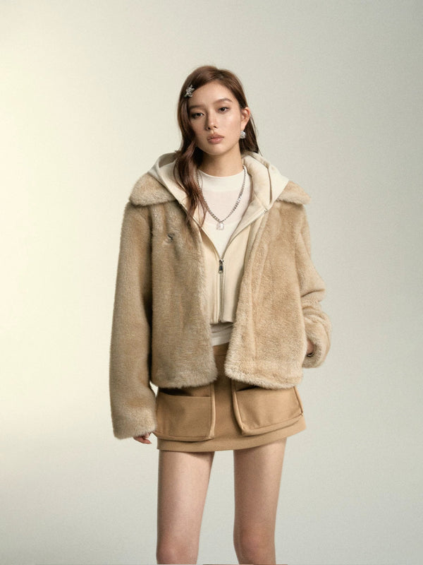 Apricot Hooded 2-in-1 Jacket
