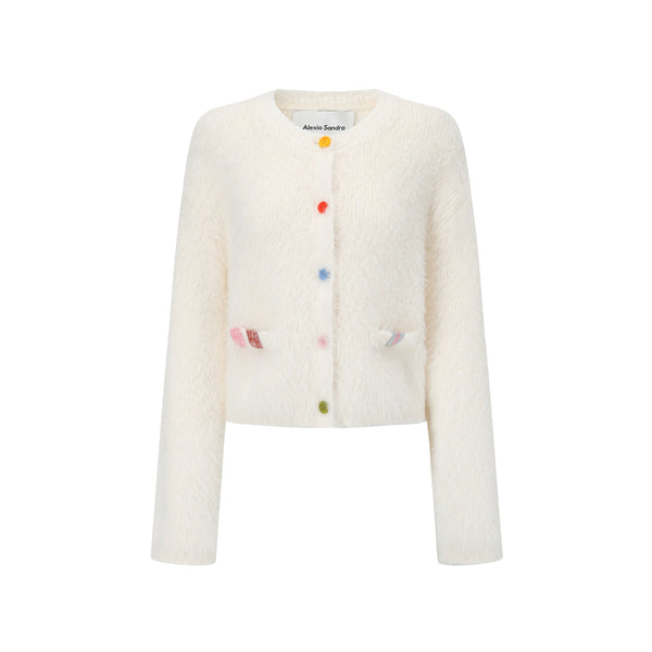 White Color Button Cardigan